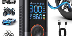 Portable Tire Inflator Air Compressor 150PSI Cordless Air Pump with Digital Pressure Gauge & LED Light for Car Motorcycle Bike